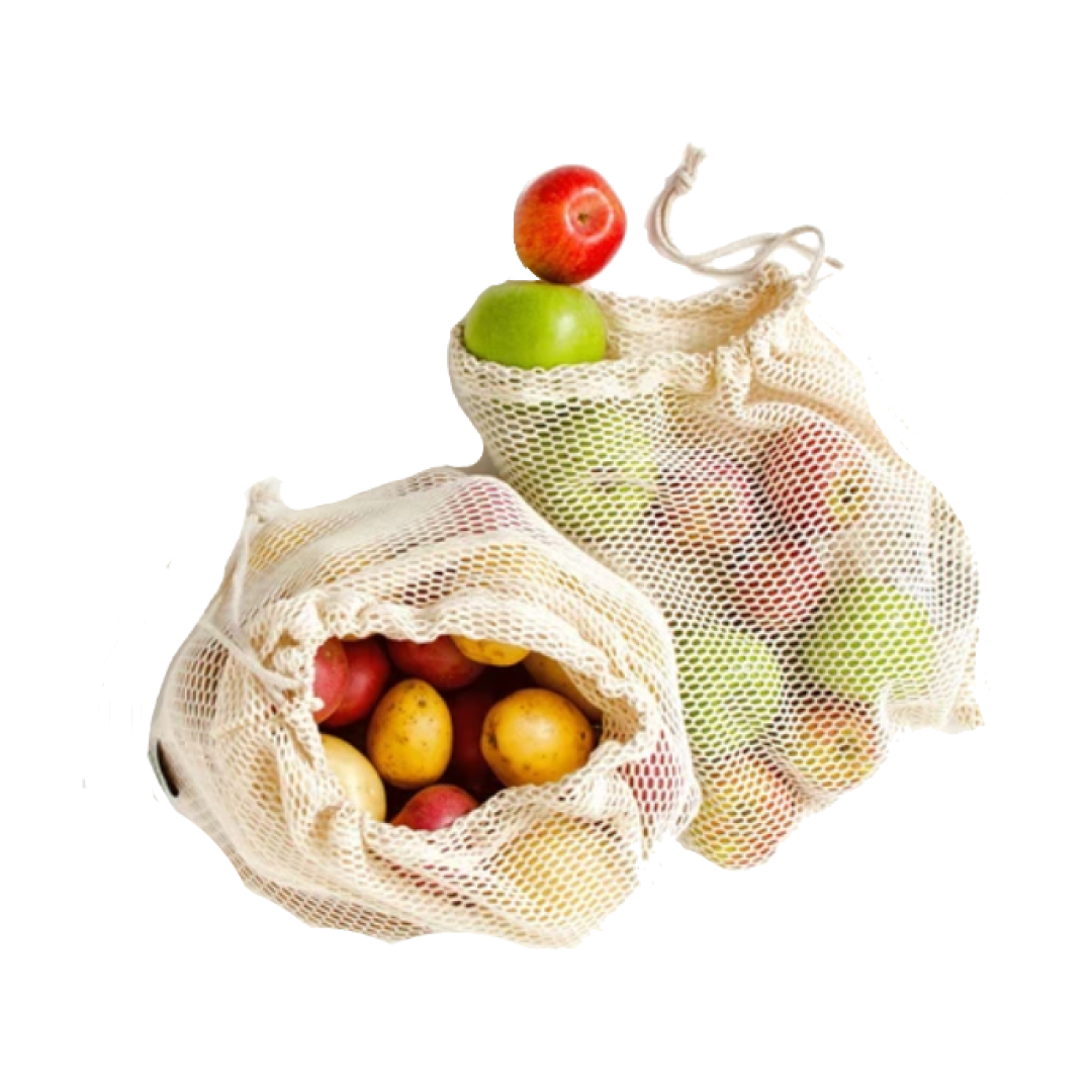 Cotton Mesh Bags - Set of 2