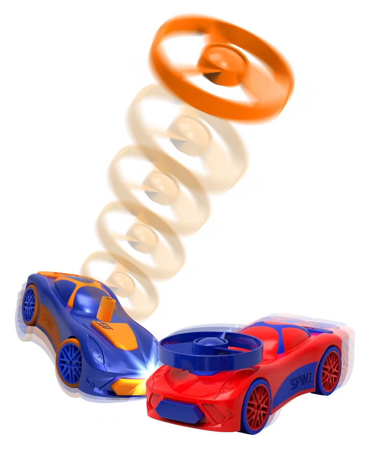 Spinz Pull Back Race Car with Flying Discs (2 Pack Assortment)